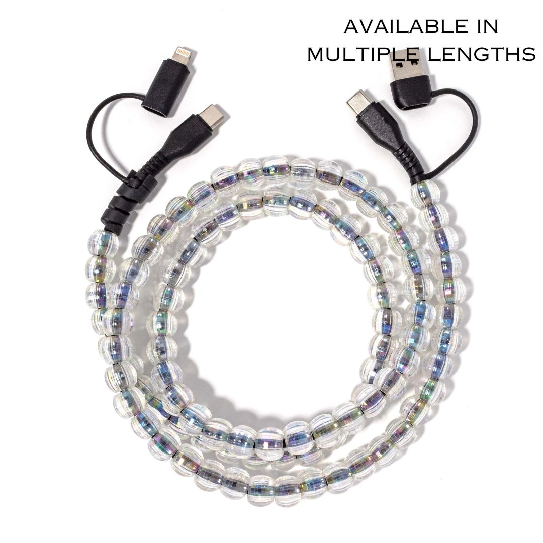 Beaded Phone Charger Bubbles Black