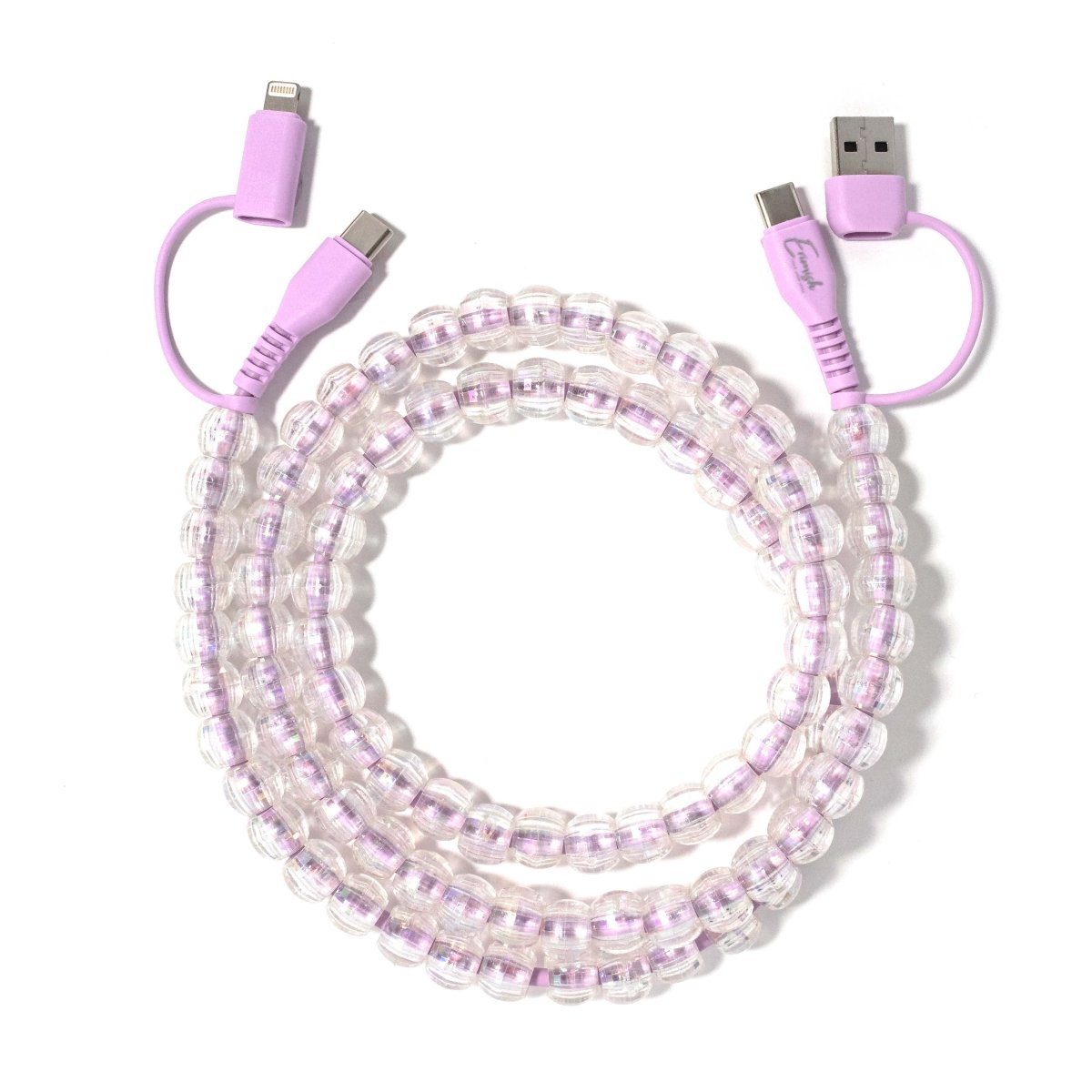 Beaded Phone Charger Bubbles Grape