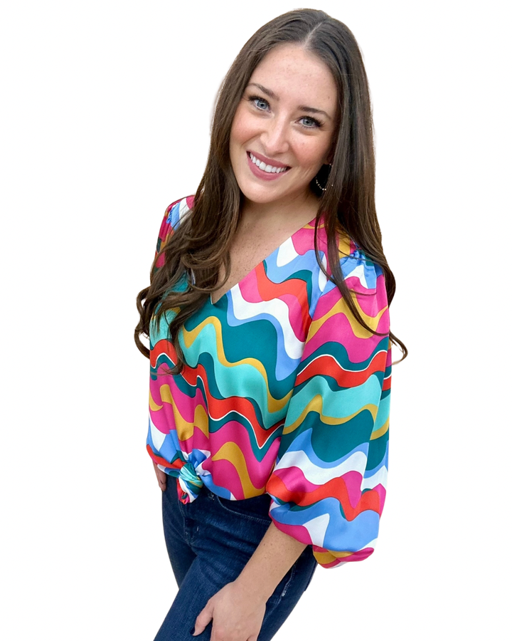 The Dancing Waves Bubble Blouse - AS