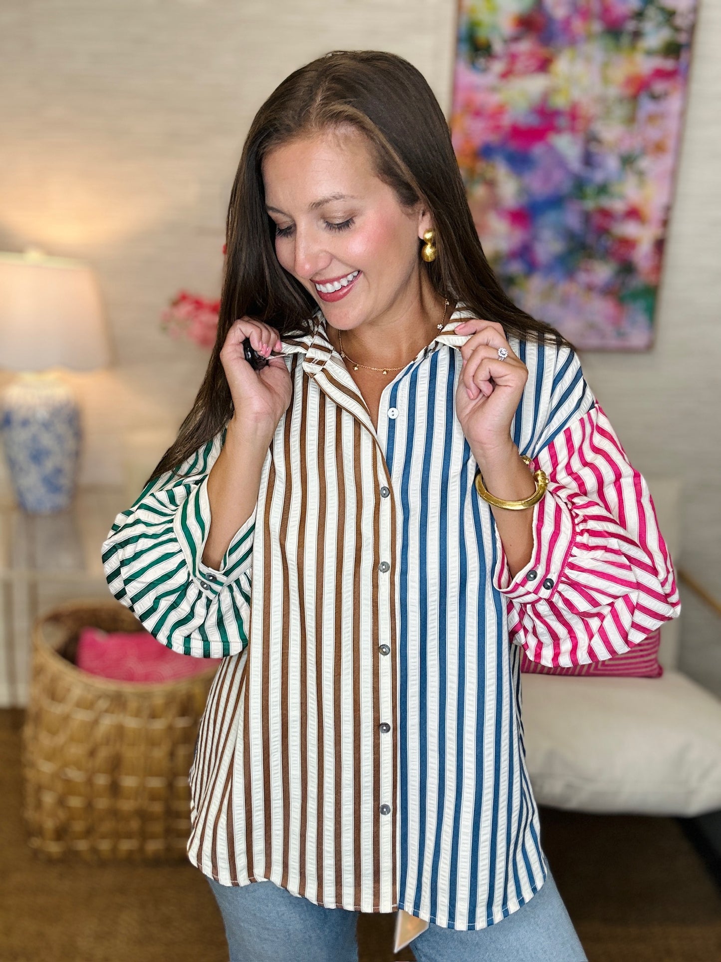 The Fall Seer Top in Brown-AS