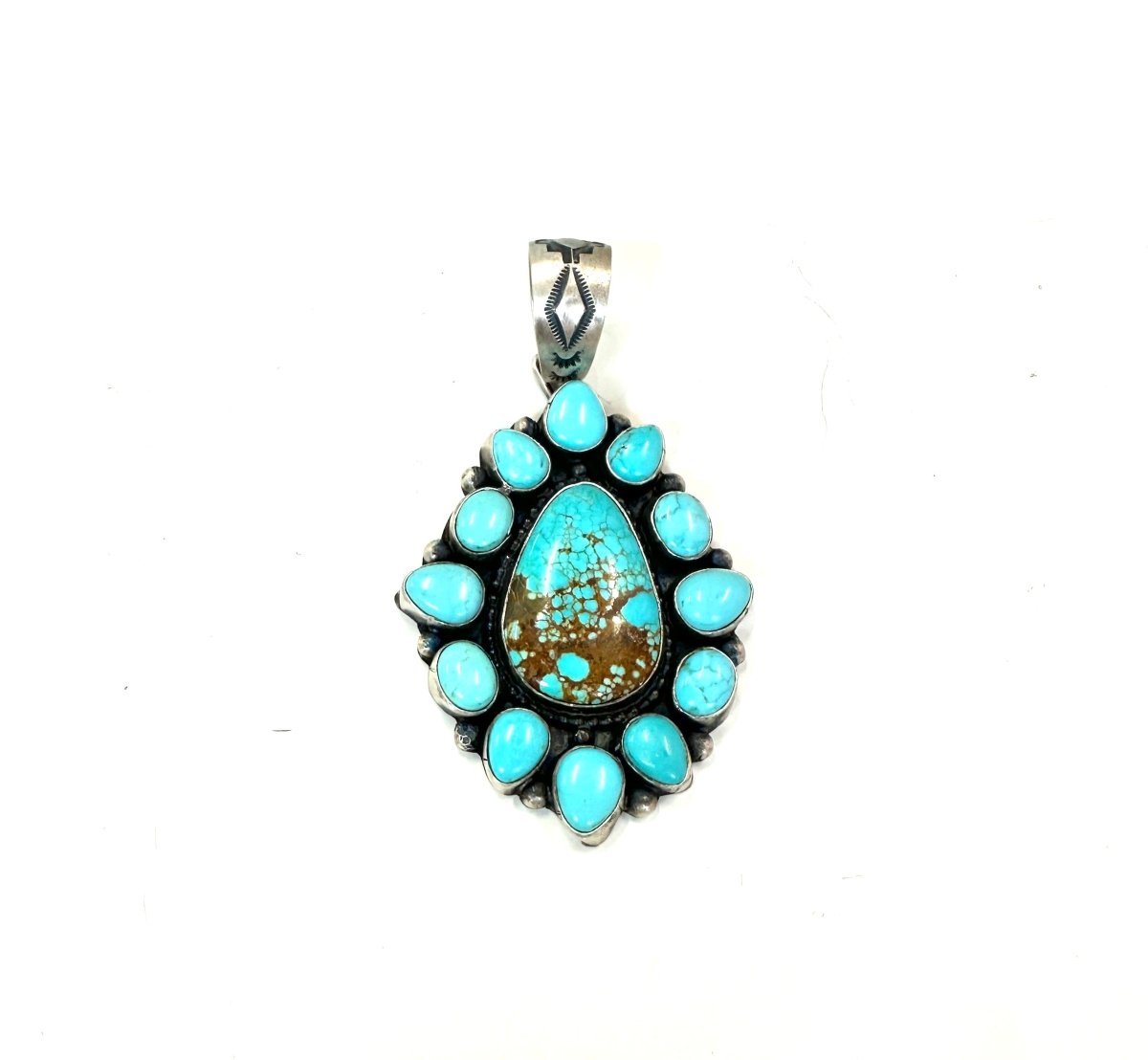 Sheila Bencenti #8 Turquoise Sterling Pendant-(H)