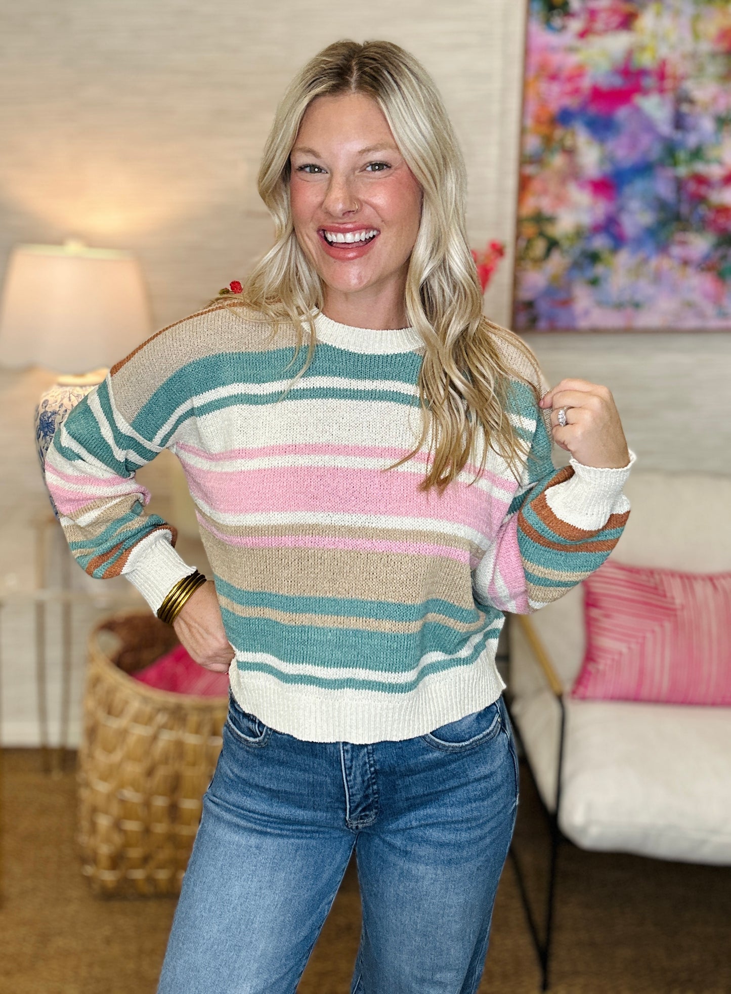 The Adolfo Sweater in Pink