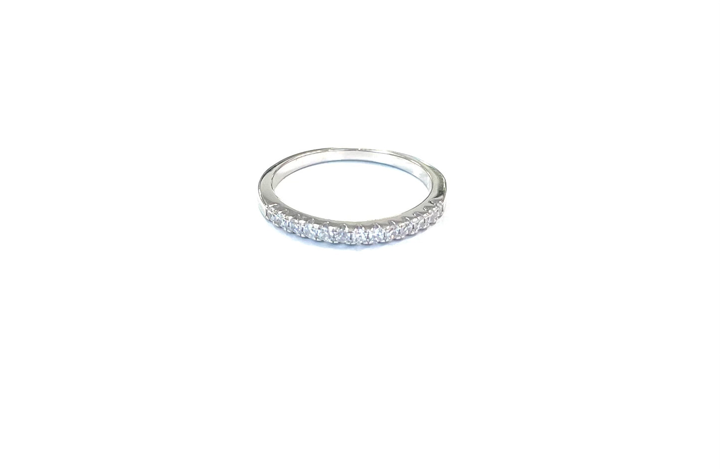 Sterling Ring-Inset 1/2 CZ Band
