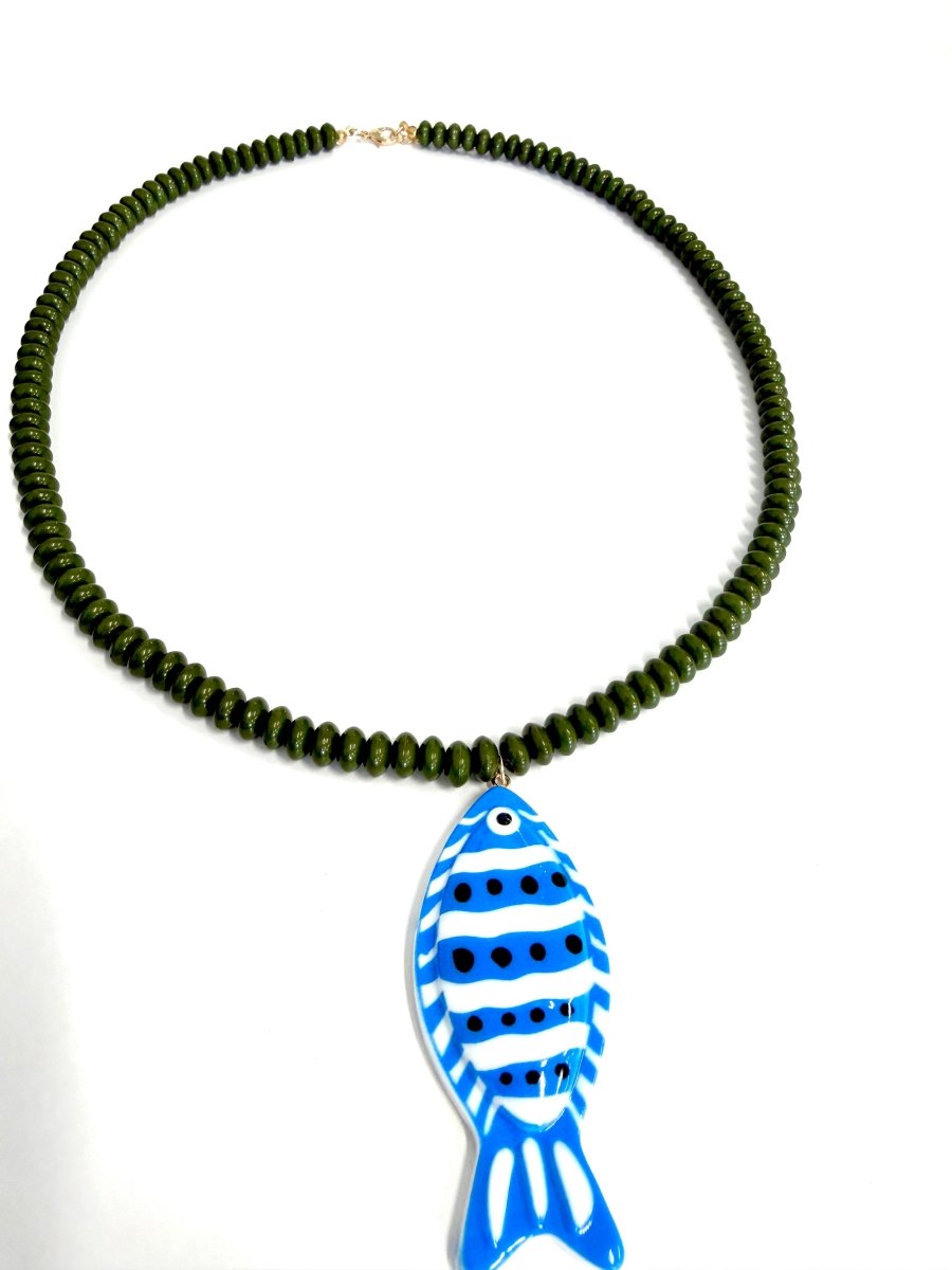 The Fish on the Hook Necklace- 4 Colors