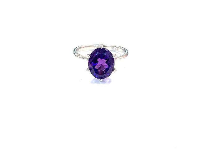 Sterling Ring-Purple Oval
