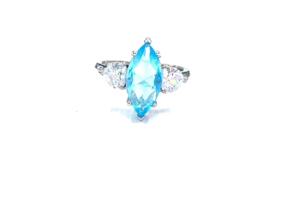 The Aqua Triple Stone Ring