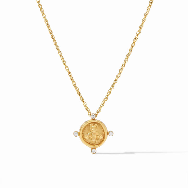 JV Bee Cameo Solitaire Necklace