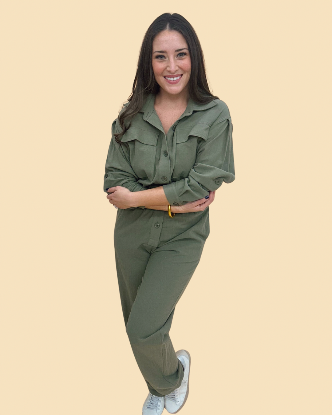 The Mav Jumpsuit in Olive