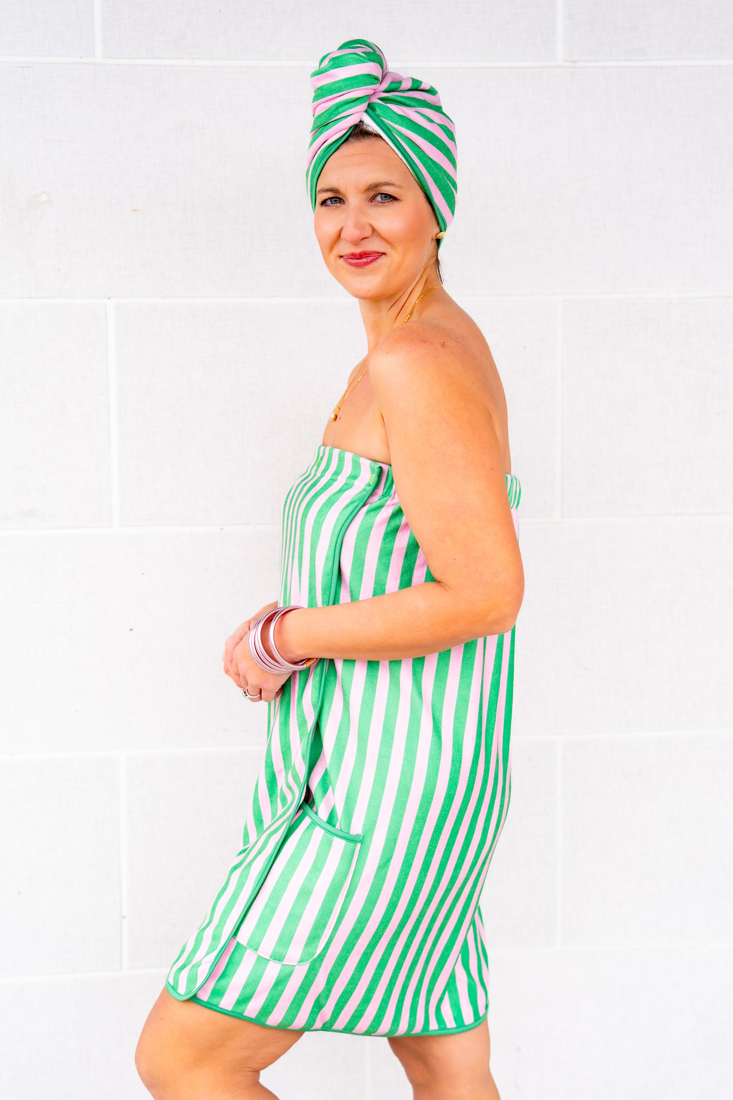 The Buckley Wrap Duo in Cabana Stripe