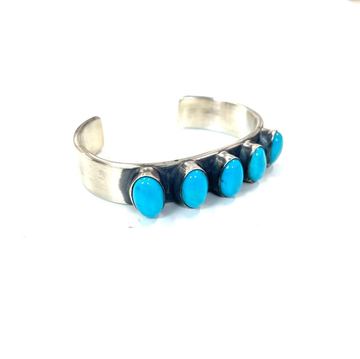 Chimney Butte Sterling Turquoise Cuff (5 Stones)