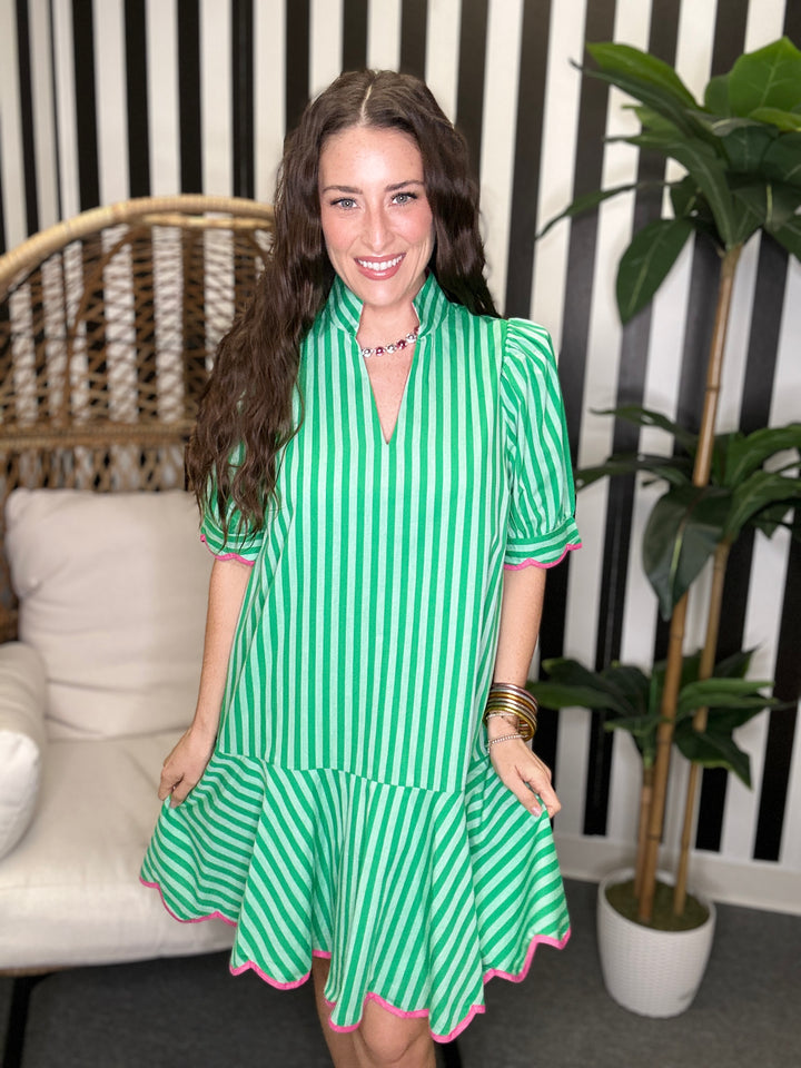 The Drops Dress in Green