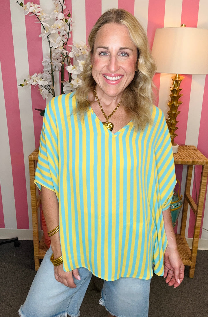 The Blue Lagoon Poncho Top- AS