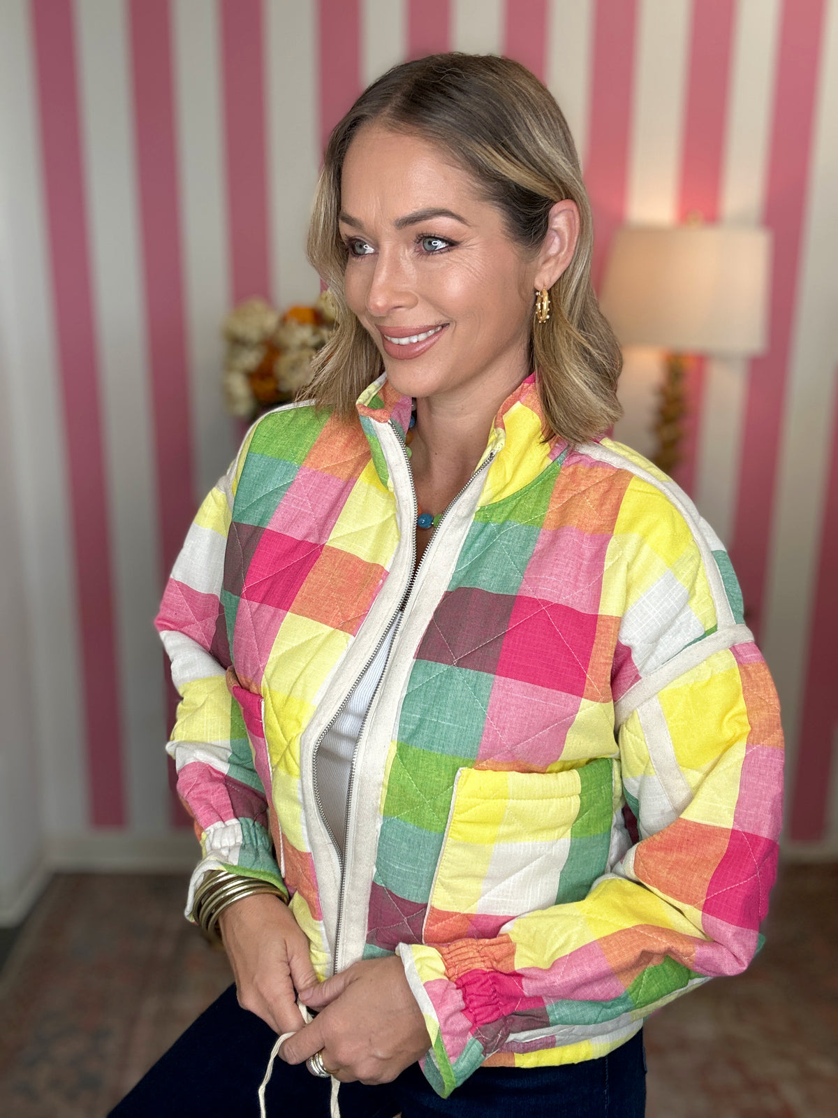 The Quilted Puffer in Yellow-AS