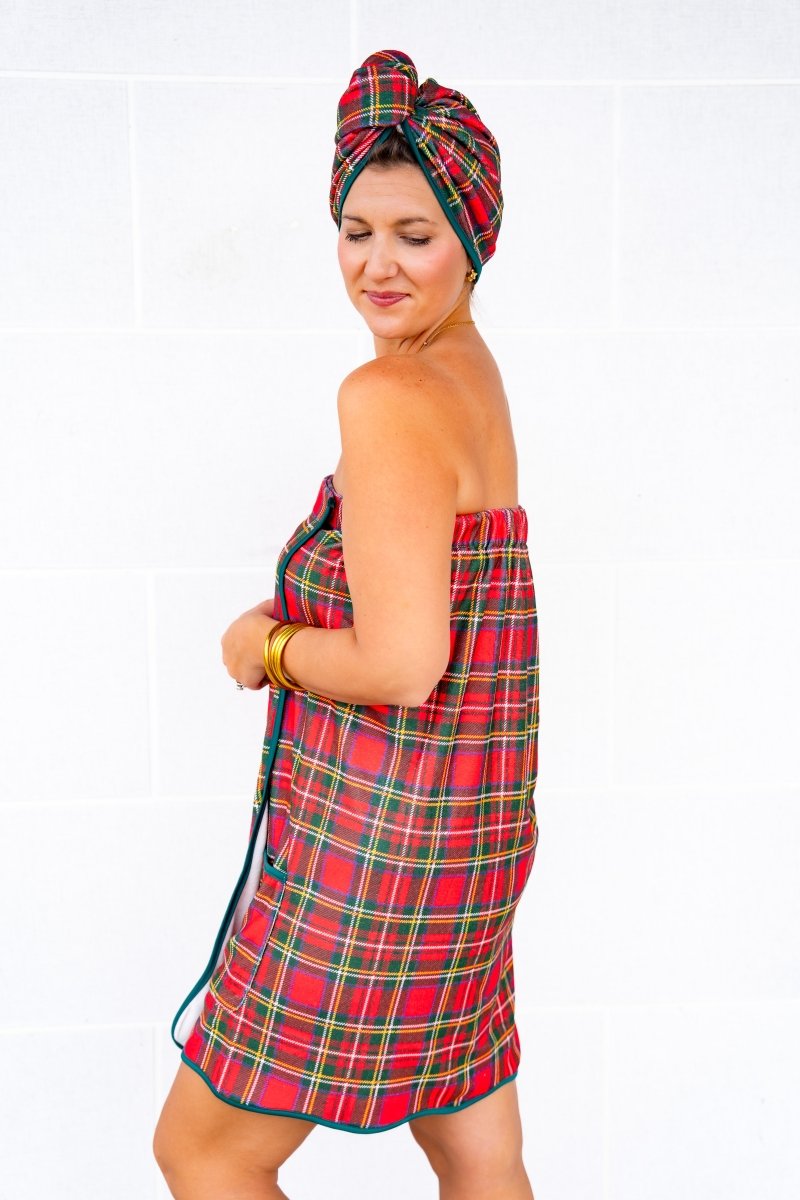 Buckley Towel Wrap Duo in Tartan Tidings