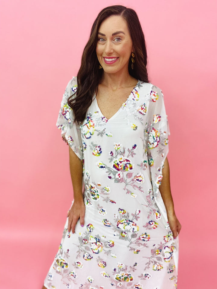 The Atlas White Sangria Caftan