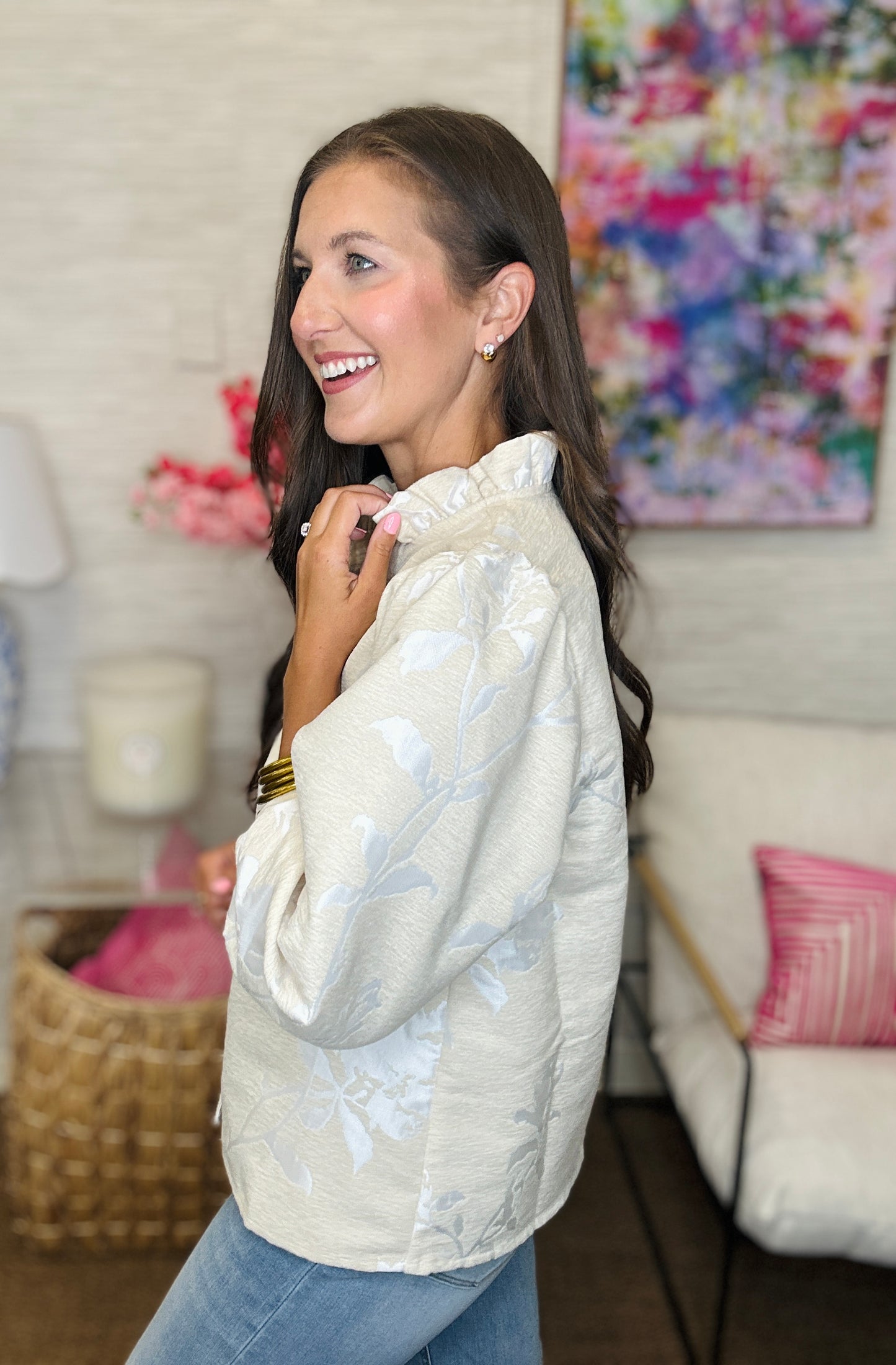 The Miriam Top in Oatmeal
