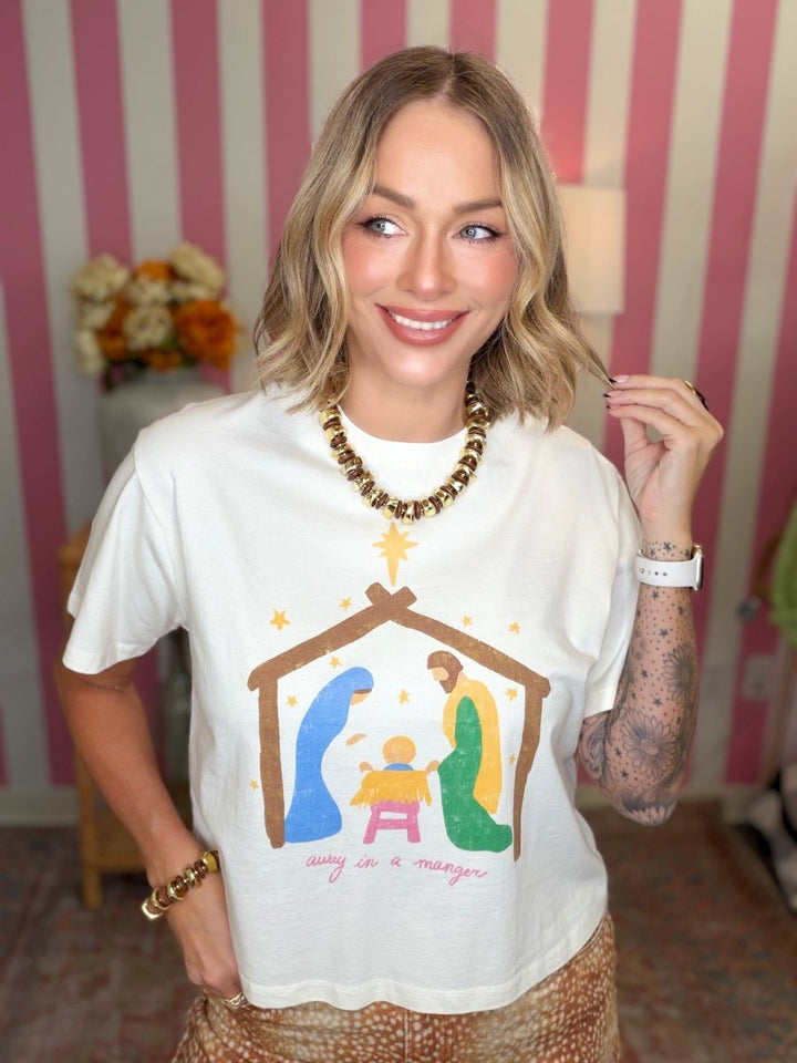 P&P Away In A Manger Crop Tee