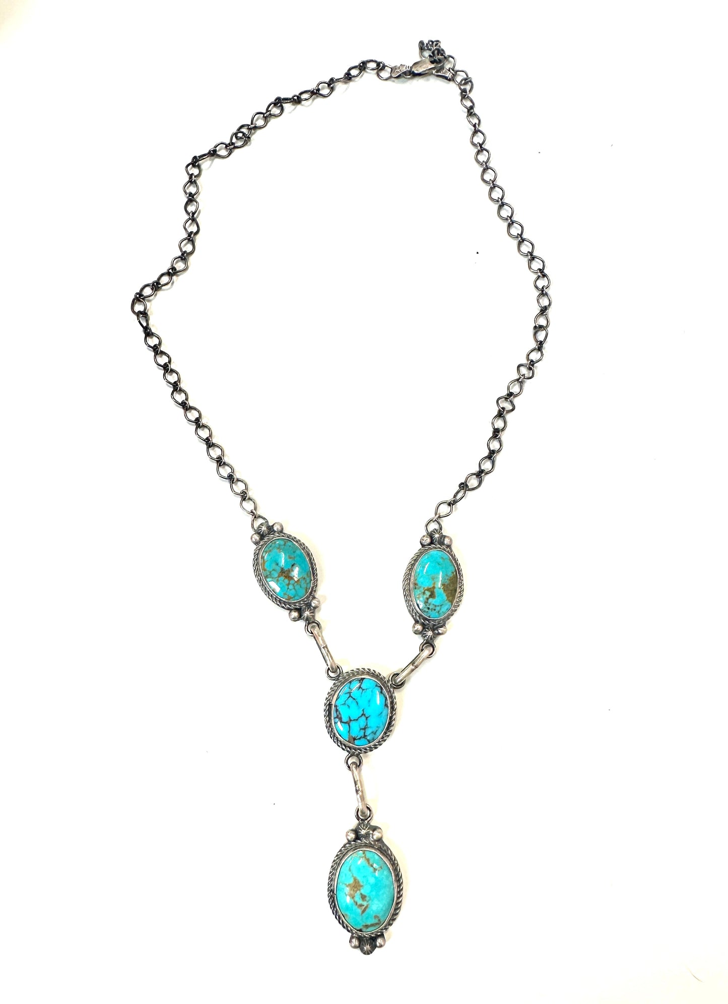 TSO Sterling and Turquoise Navajo Necklace