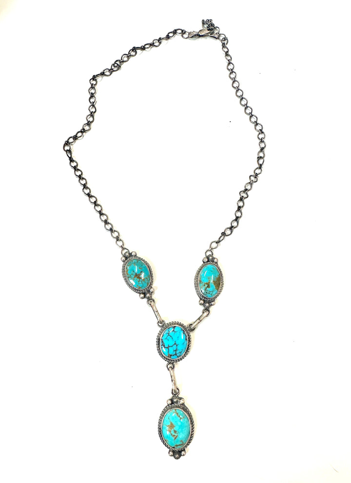 TSO Sterling and Turquoise Navajo Necklace