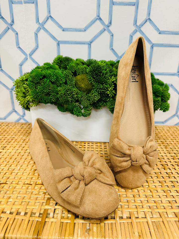 Sugar Rush Faux Suede Flats in Camel