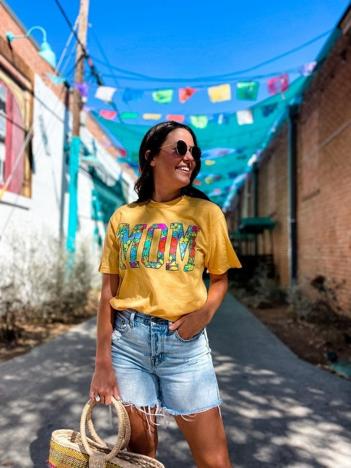 The Floral Mom Tee in Citrus