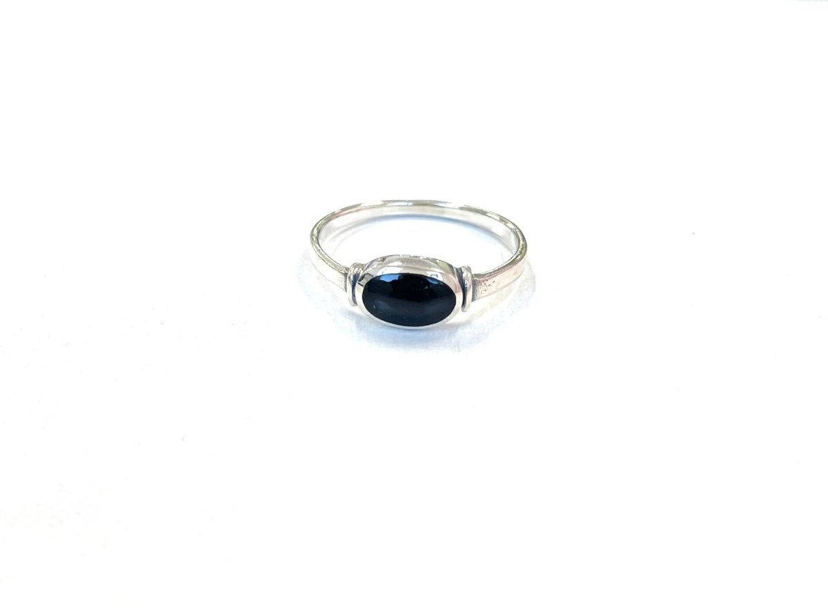 Sterling Ring-Black Center Stone