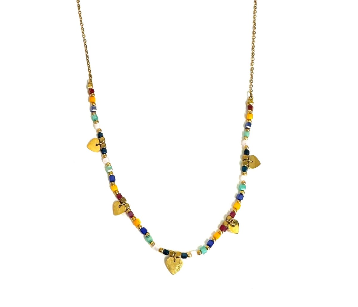 The Quincy Beaded Heart Necklace