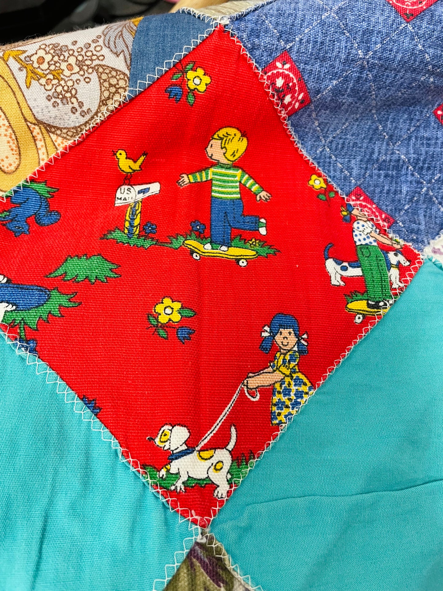 Vintage Topper with Girl and Dog
