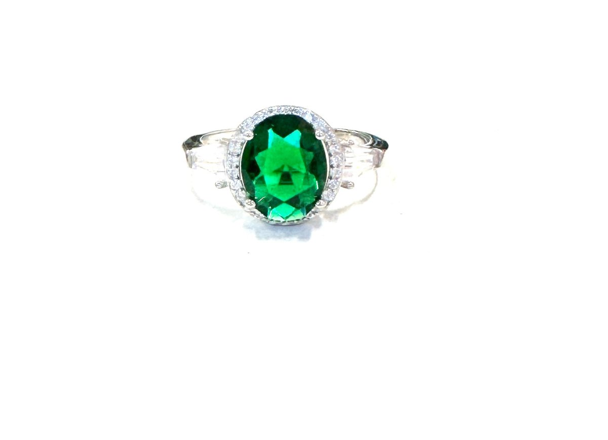 Sterling Ring-CZ Emerald