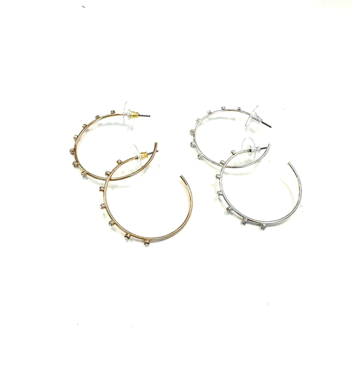 The Slight Sparkle Hoops- 2 Colors