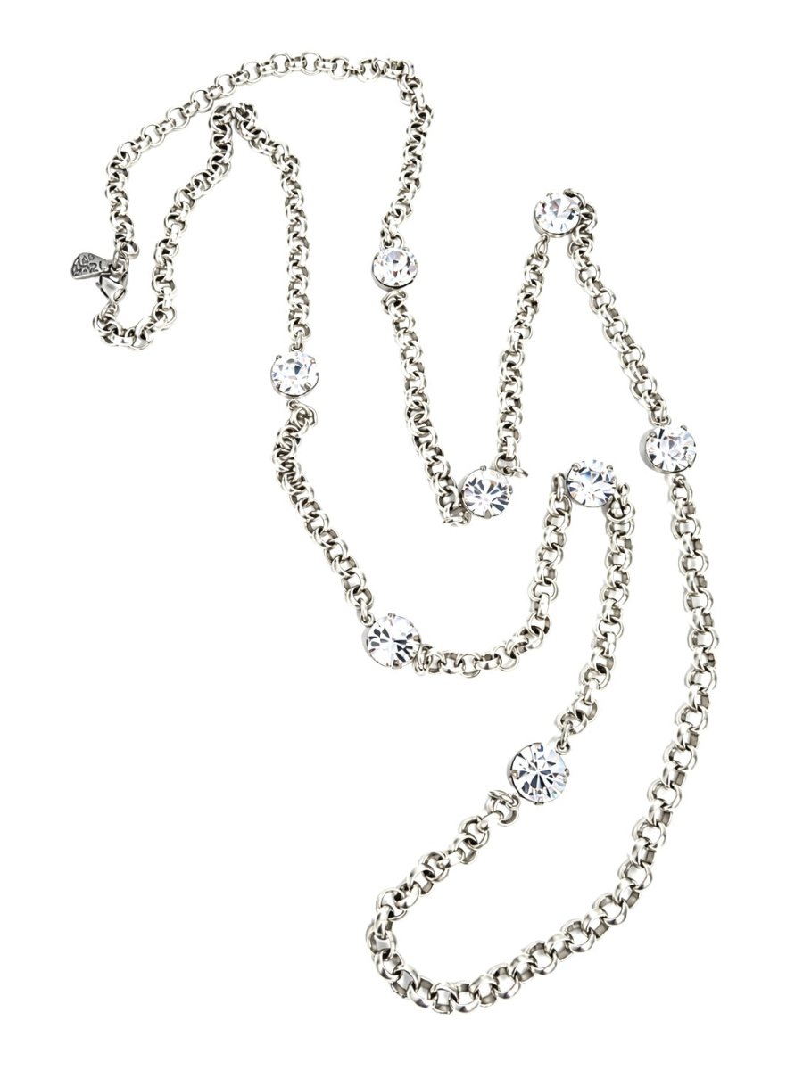 The Yochi Long Crystal on Silver Necklace