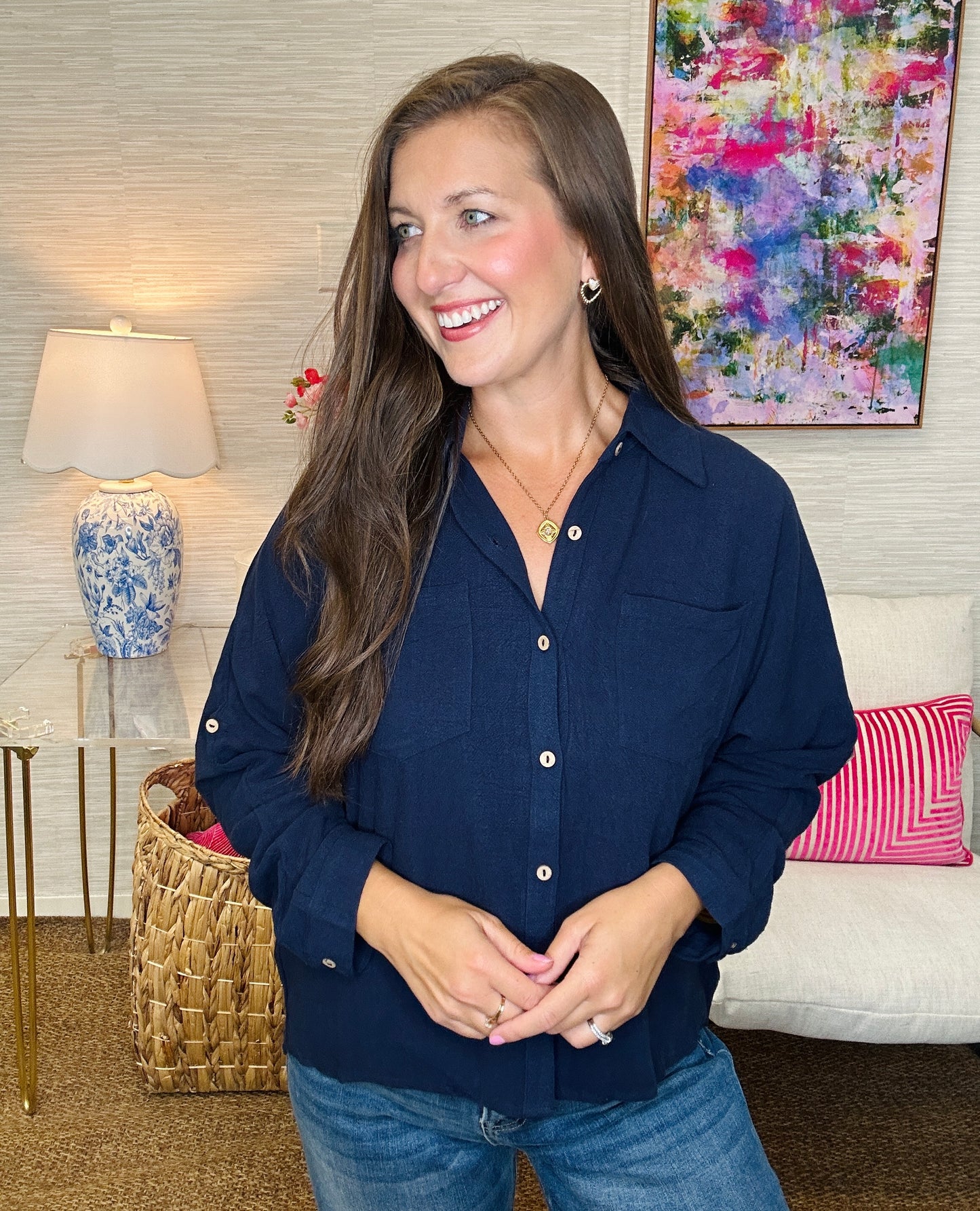 The relaxed linen Top