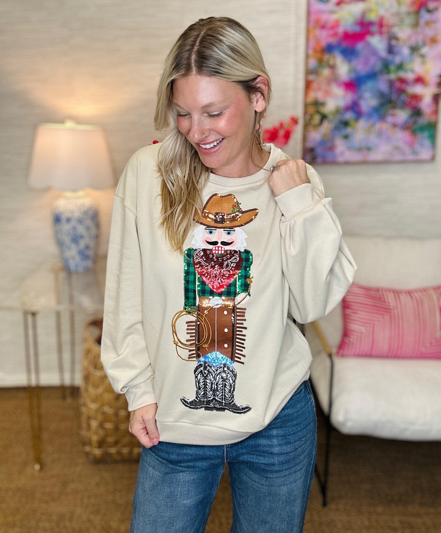 Queen of Sparkles Cowboy Nutcracker Sweatshirt
