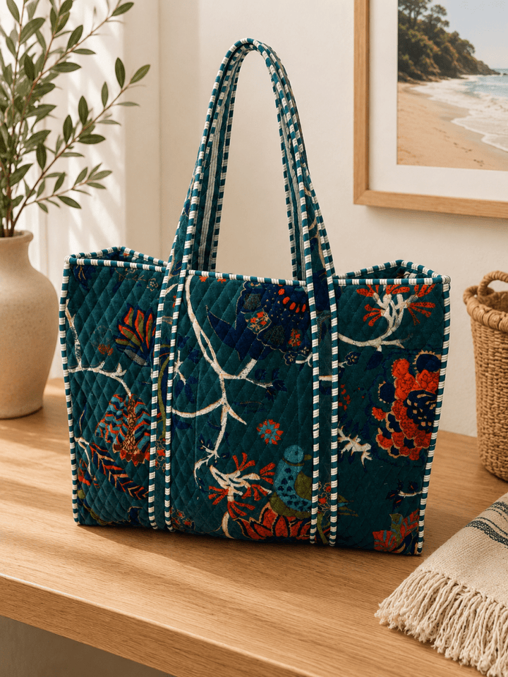 The Liza Tote in Teal Green