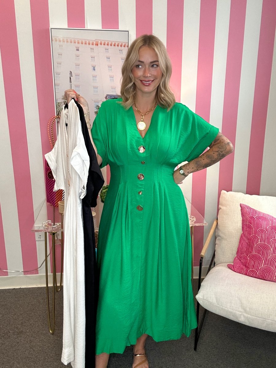 Entro Chic Button Midi Dress