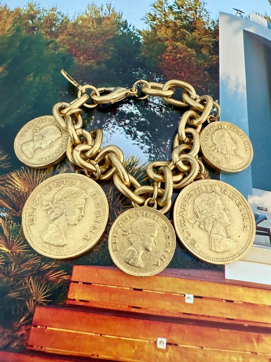 Yochi Multi Coin Charm Bracelet