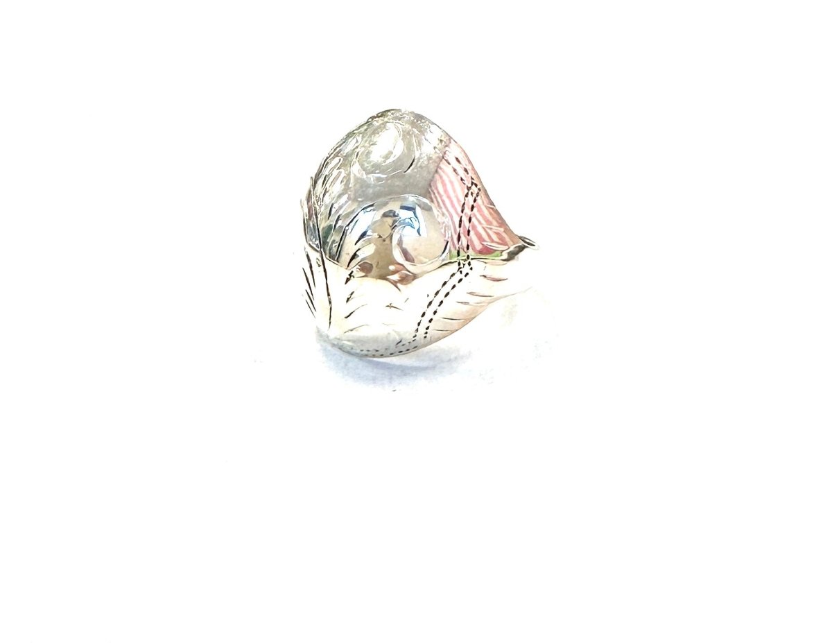 Sterling Ring-Etched Dome