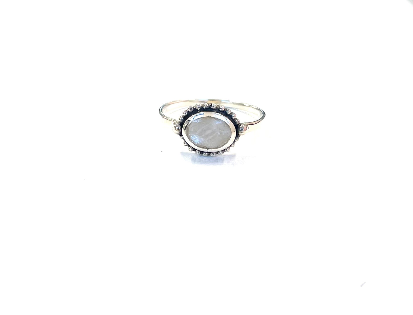 Sterling Ring-Creamy Center