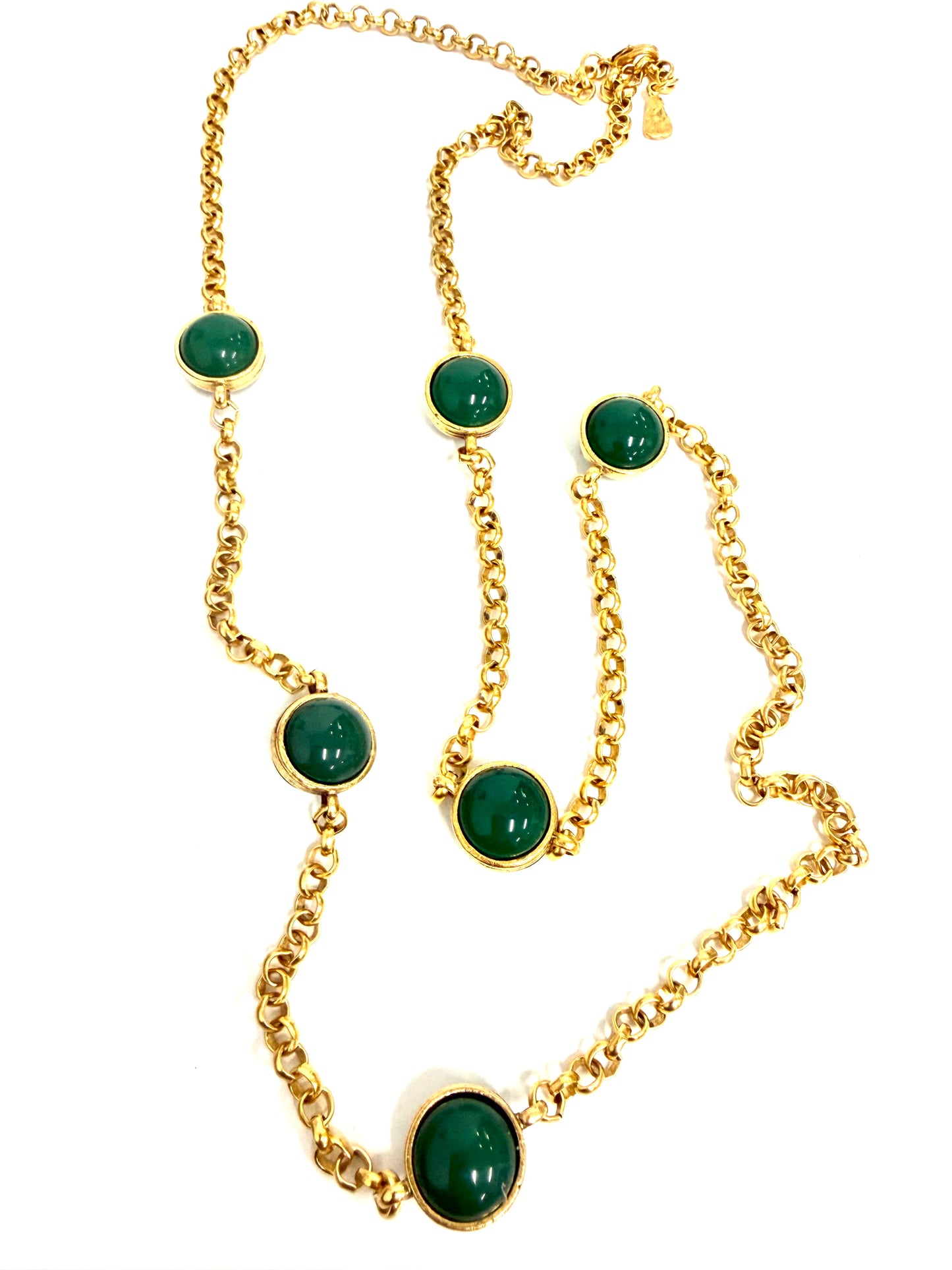 The Yochi Dark Emerald Ball Necklace