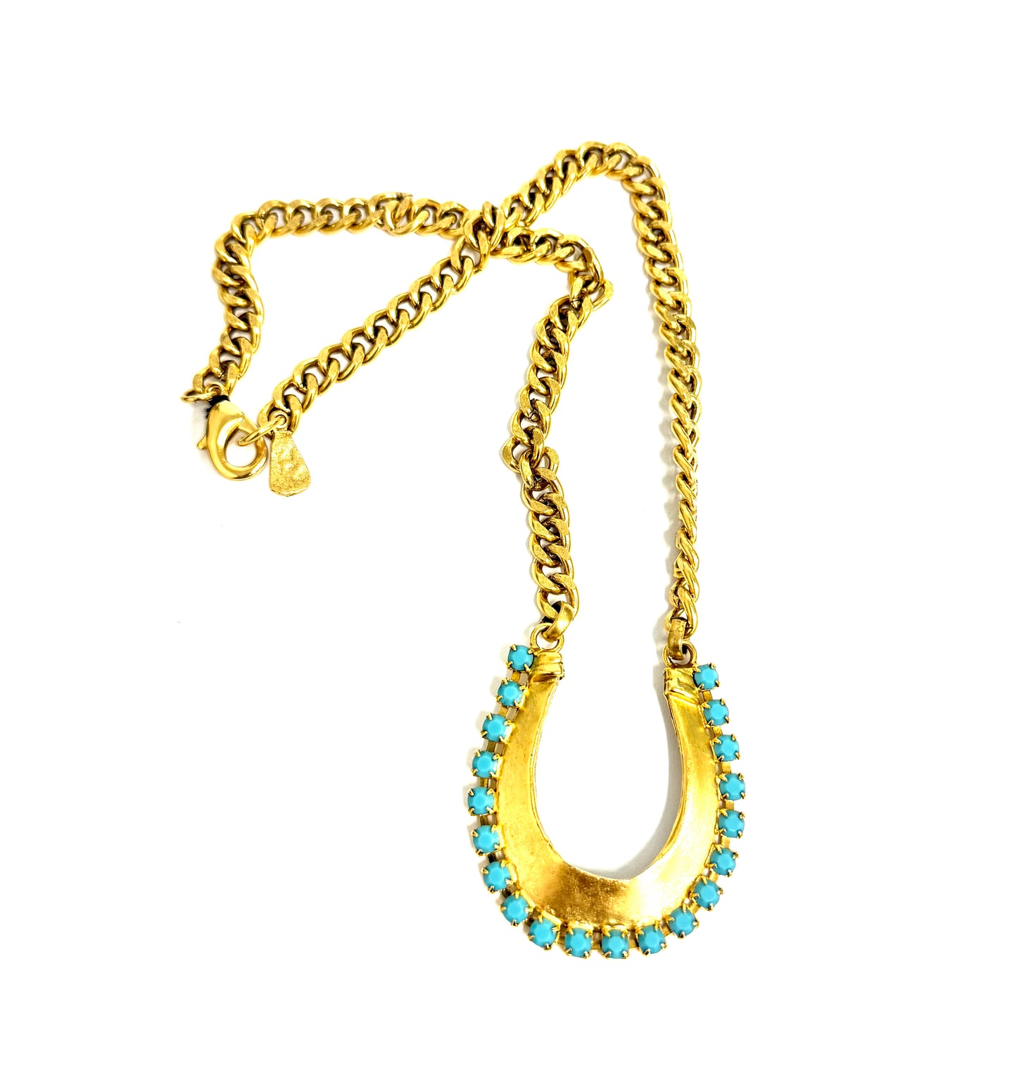 The Yochi Turq Open Horseshoe Necklace