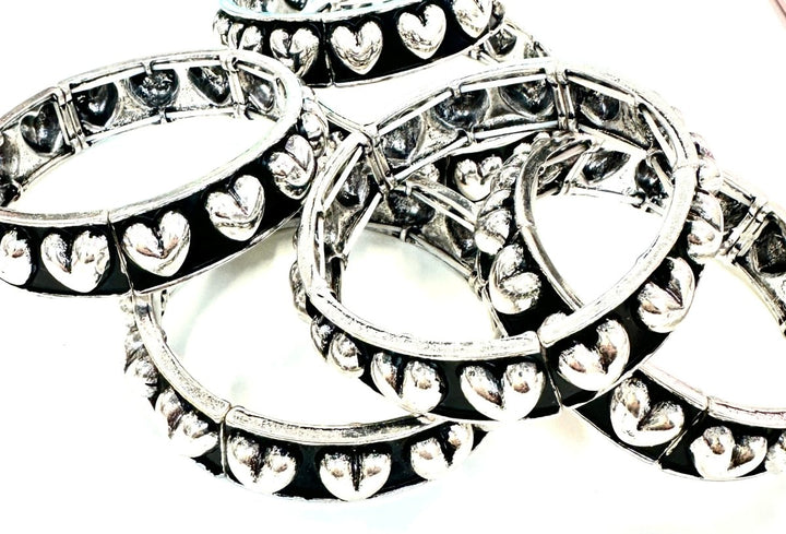 The Black Heart Stretch Bangle