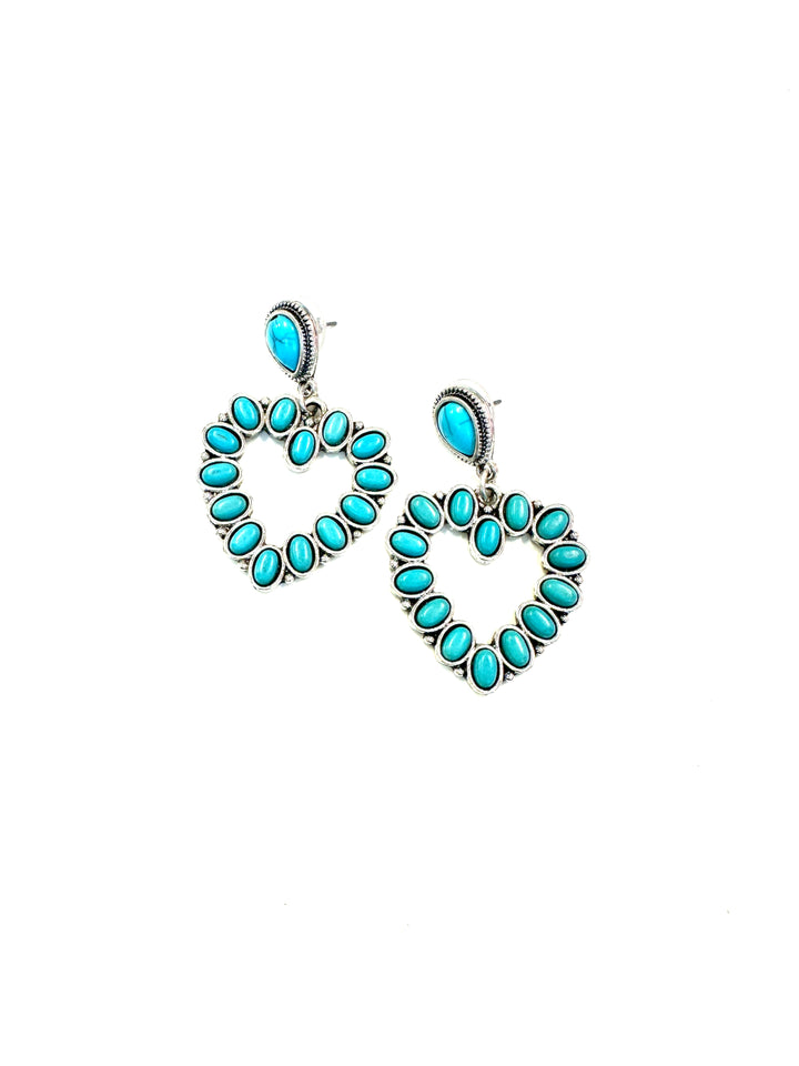 The Turq Full Heart Studs