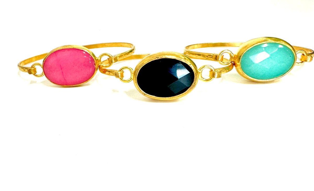 The Gilded Mega Stone Hinge Bangle
