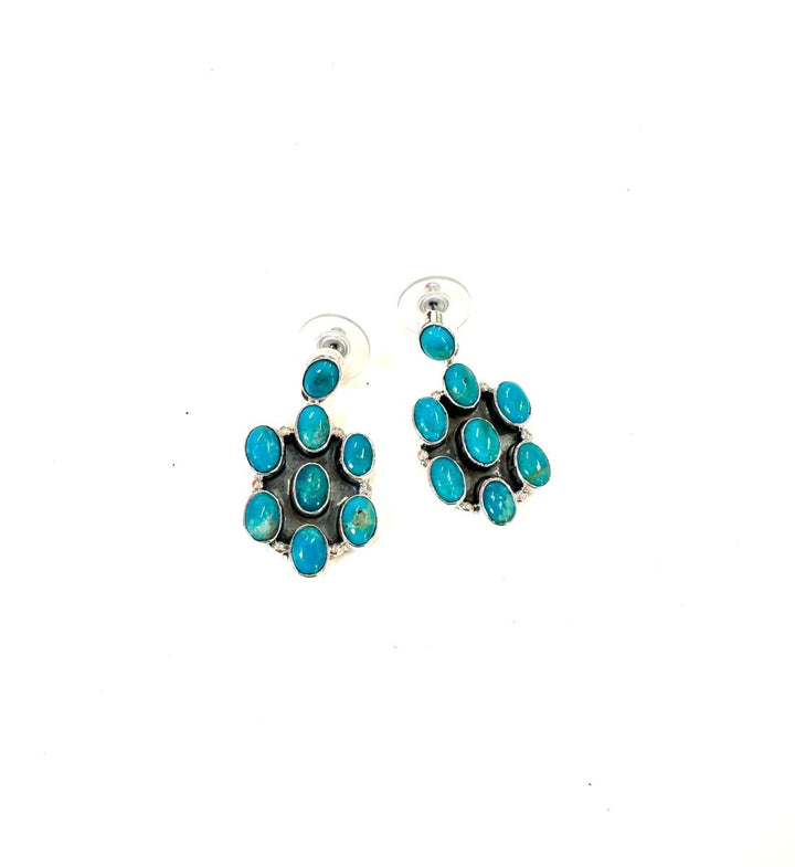 VS Sterling and Turquoise 7 Point Dangle Earrings