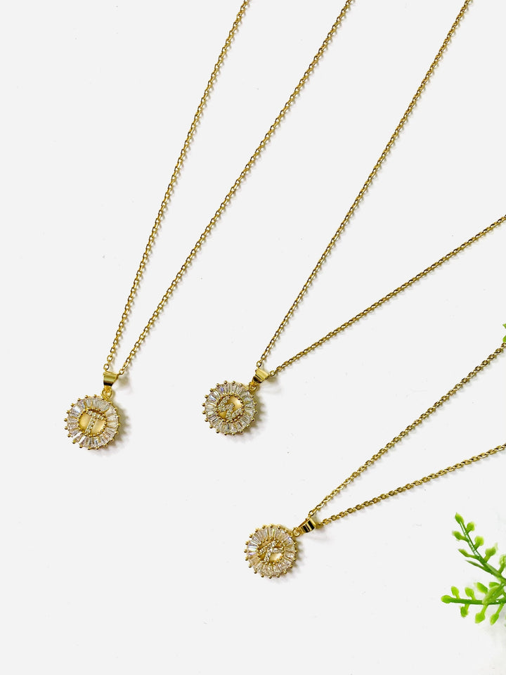 Crystal Initial Necklaces