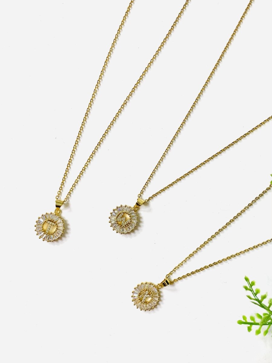 Crystal Initial Necklaces