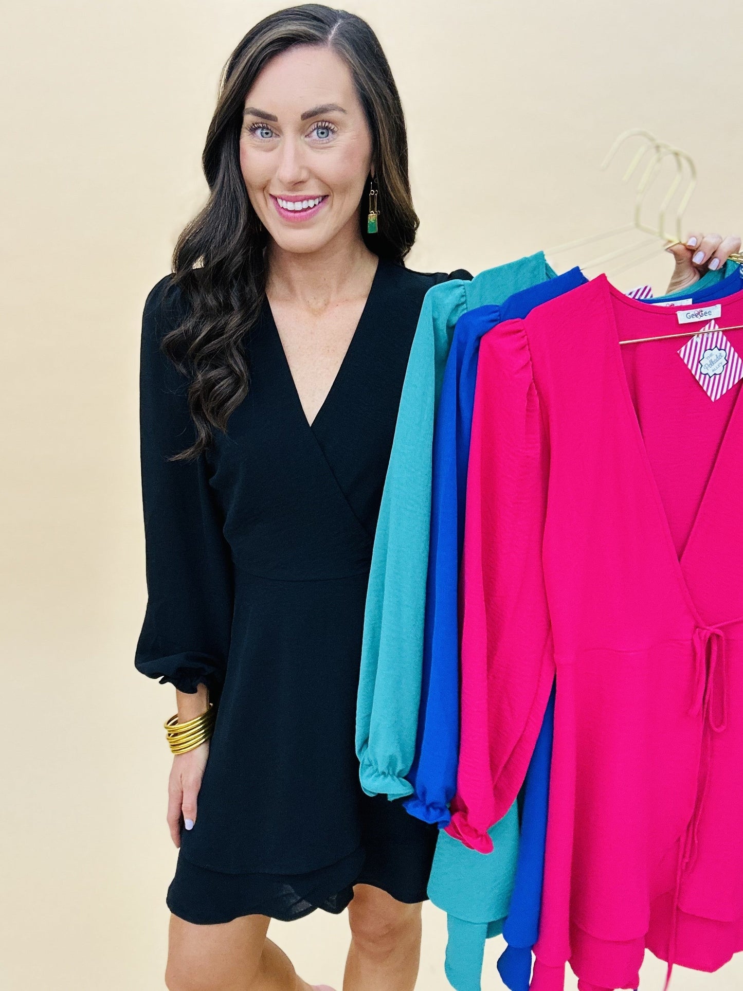 The Georgia Wrap Dress in 4 Colors/AS