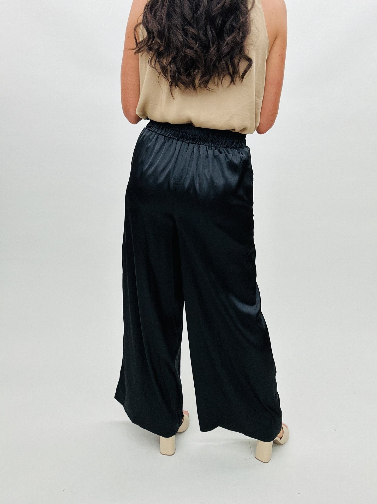 The Solid Satin Cora Pants - 3 Color/AS