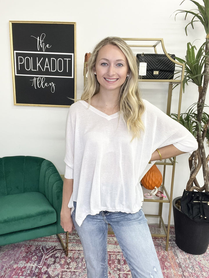 The Bronx V Top in Cream