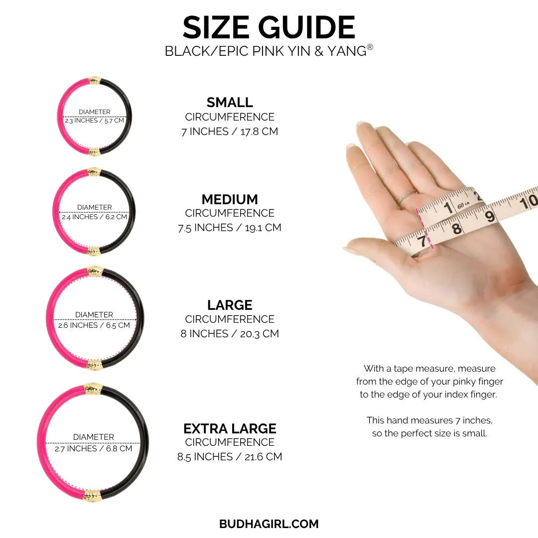 BuDhaGirl Yin Yang Bracelets - Black & Epic Pink